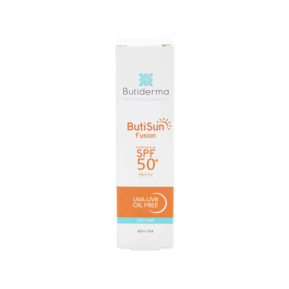 ضدآفتاب بی رنگ SPF50 بیوتی درما مدل فیوژن مناسب پوست چرب 40میل